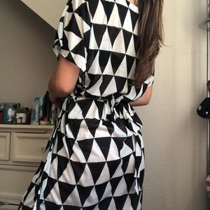 black and white dress, breathable fabric